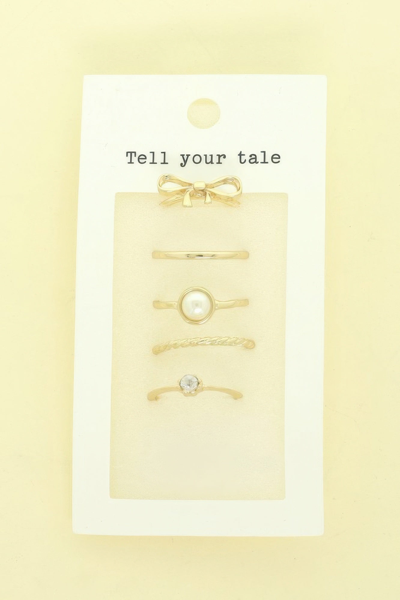 5pc Assorted Jeweled Stackable Ring Set
