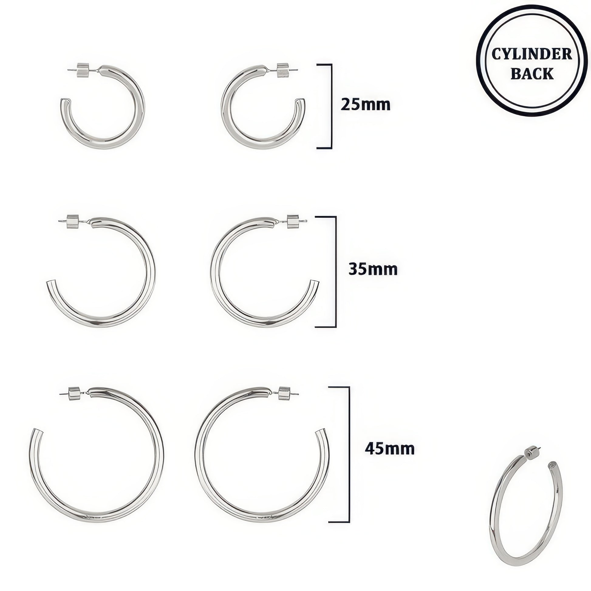 3 Pair Hoop Earring Set