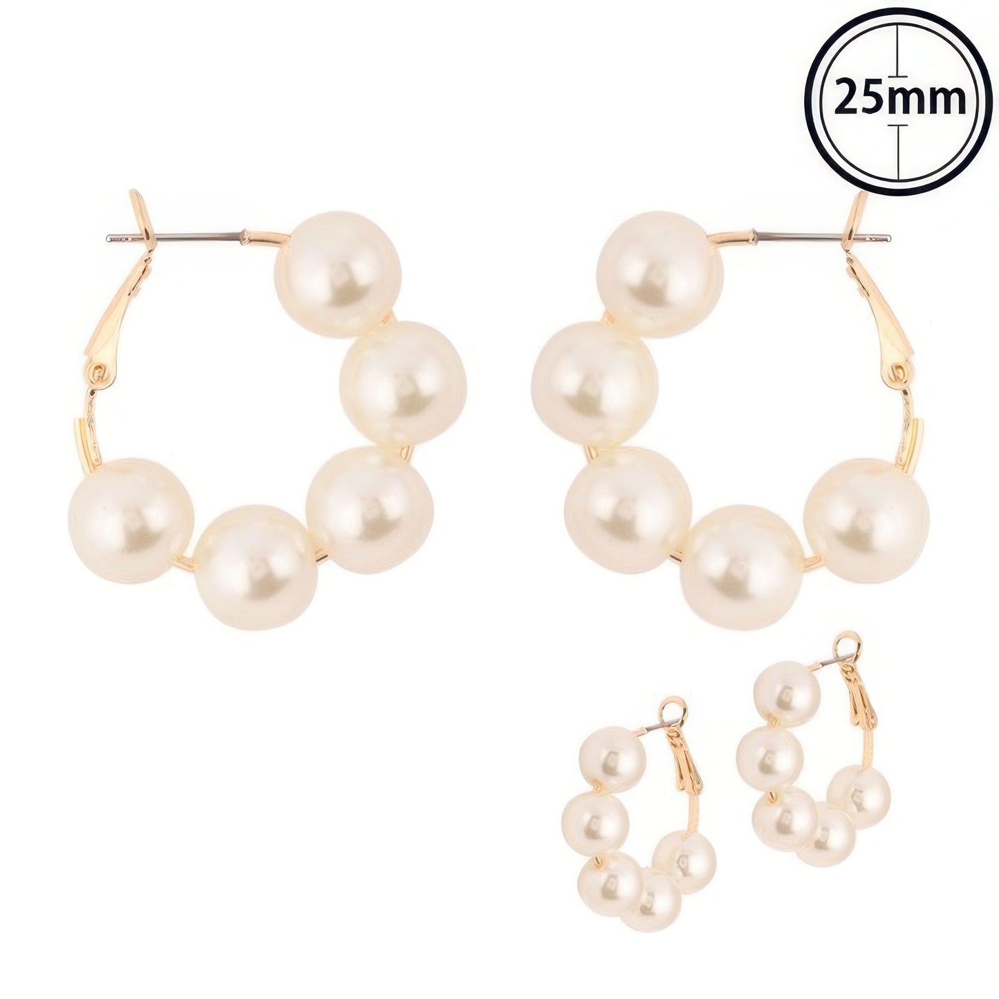 Classic Bridal Pearl Hoop Earrings