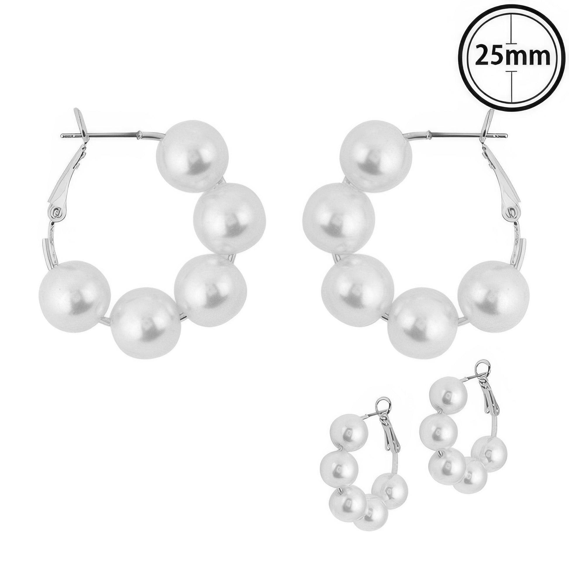 Classic Bridal Pearl Hoop Earrings