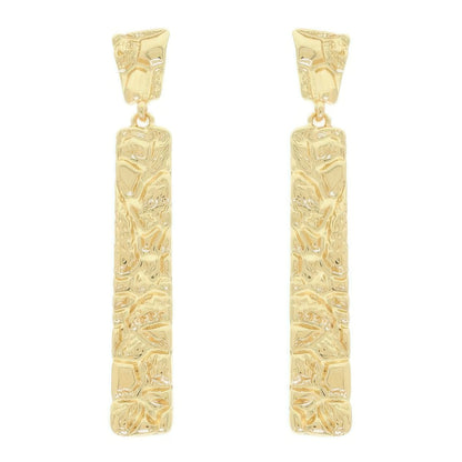 Rough Finish Vertical Bar Post Earrings