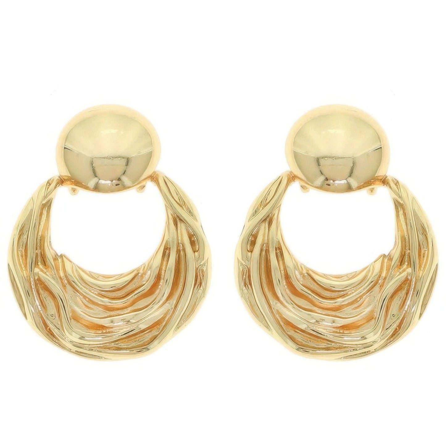 Textured Door Knocker Earrings