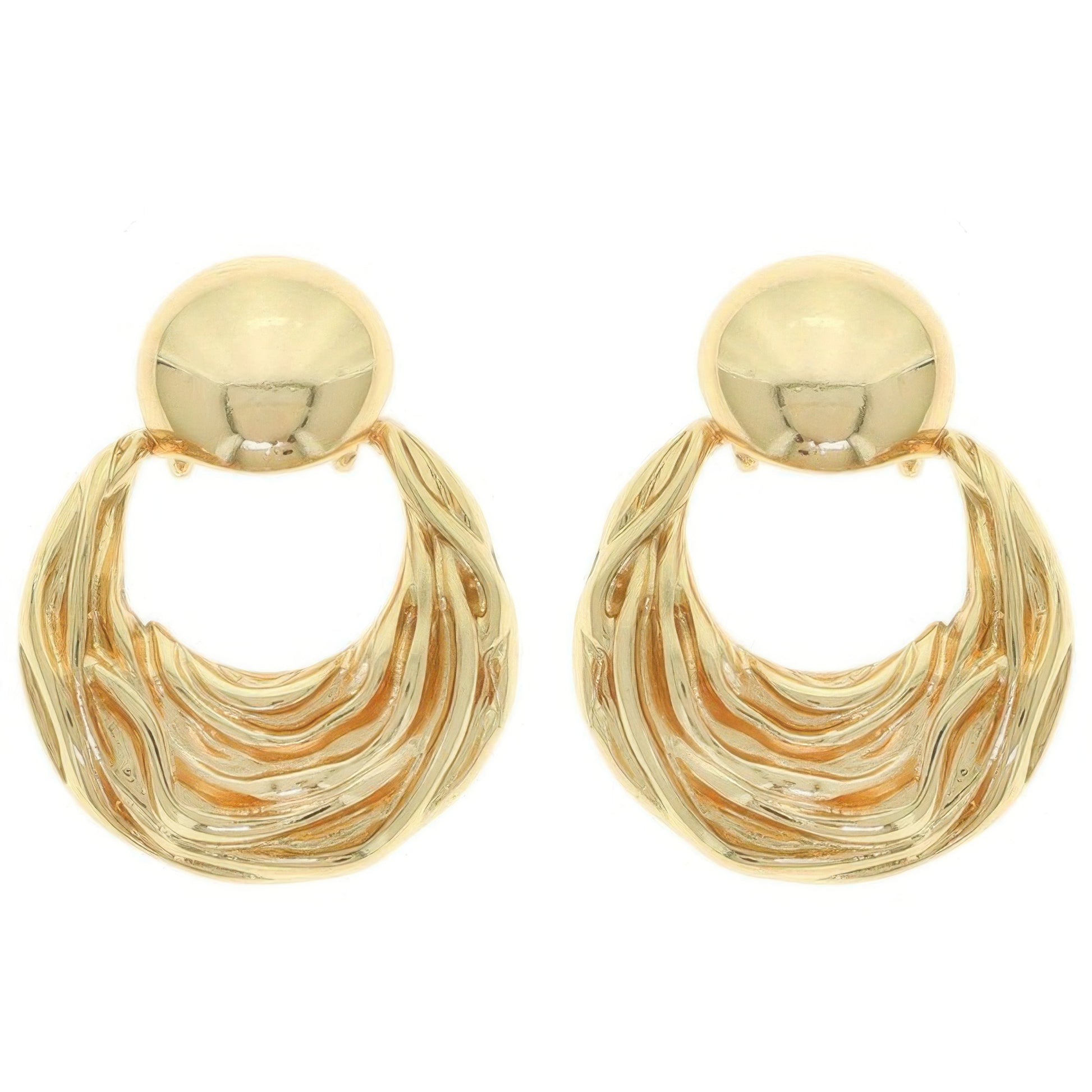 Textured Door Knocker Earrings