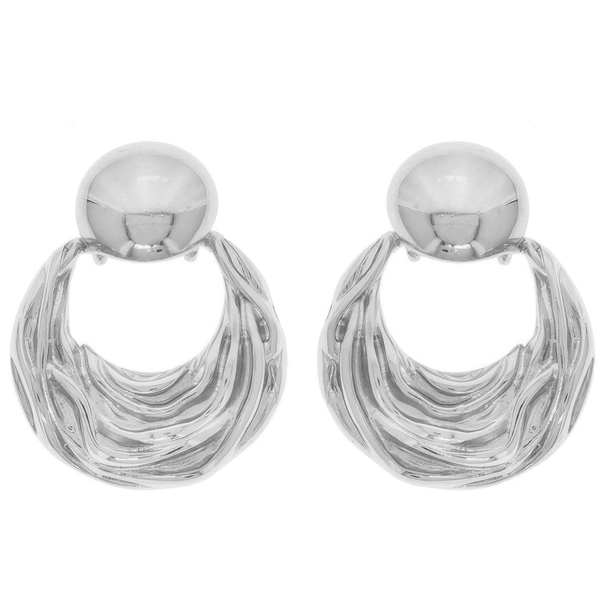 Textured Door Knocker Earrings