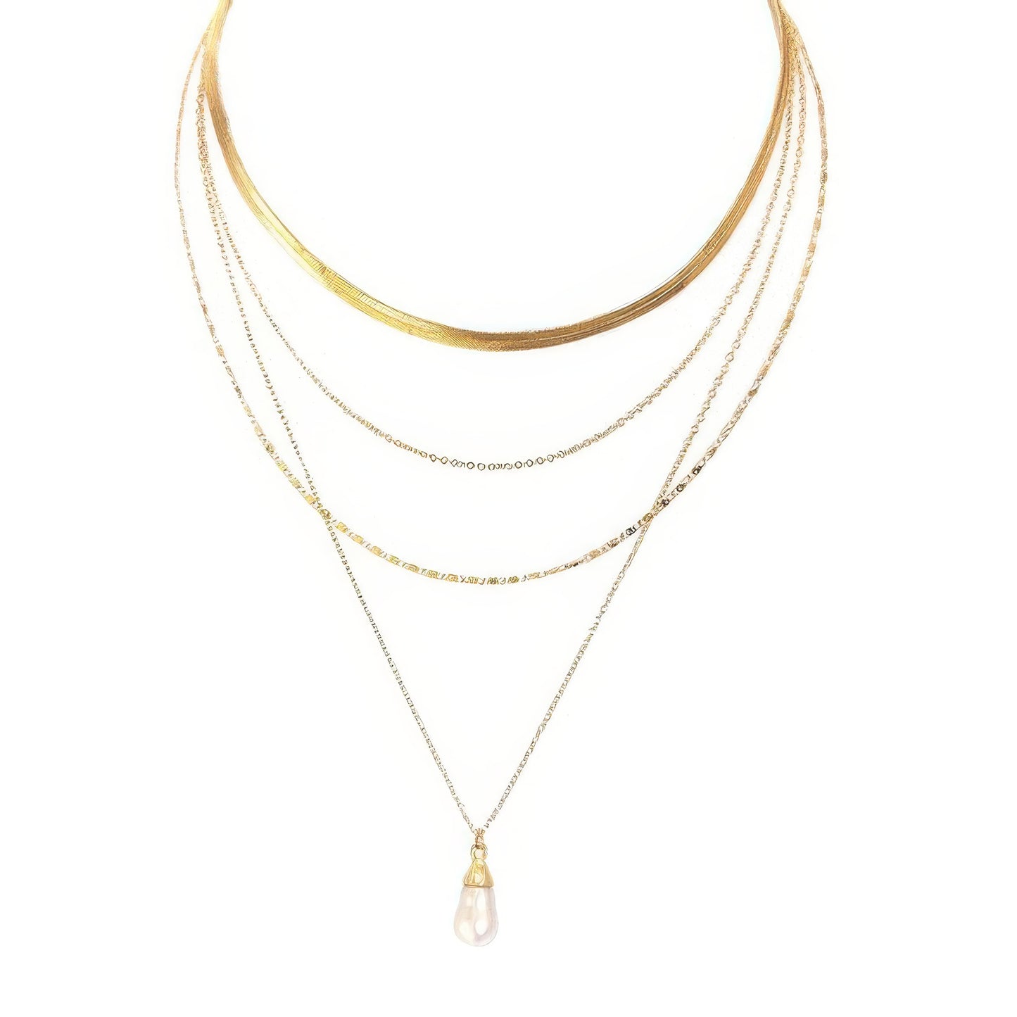 Multi-strand Baroque Pearl Pendant Necklace