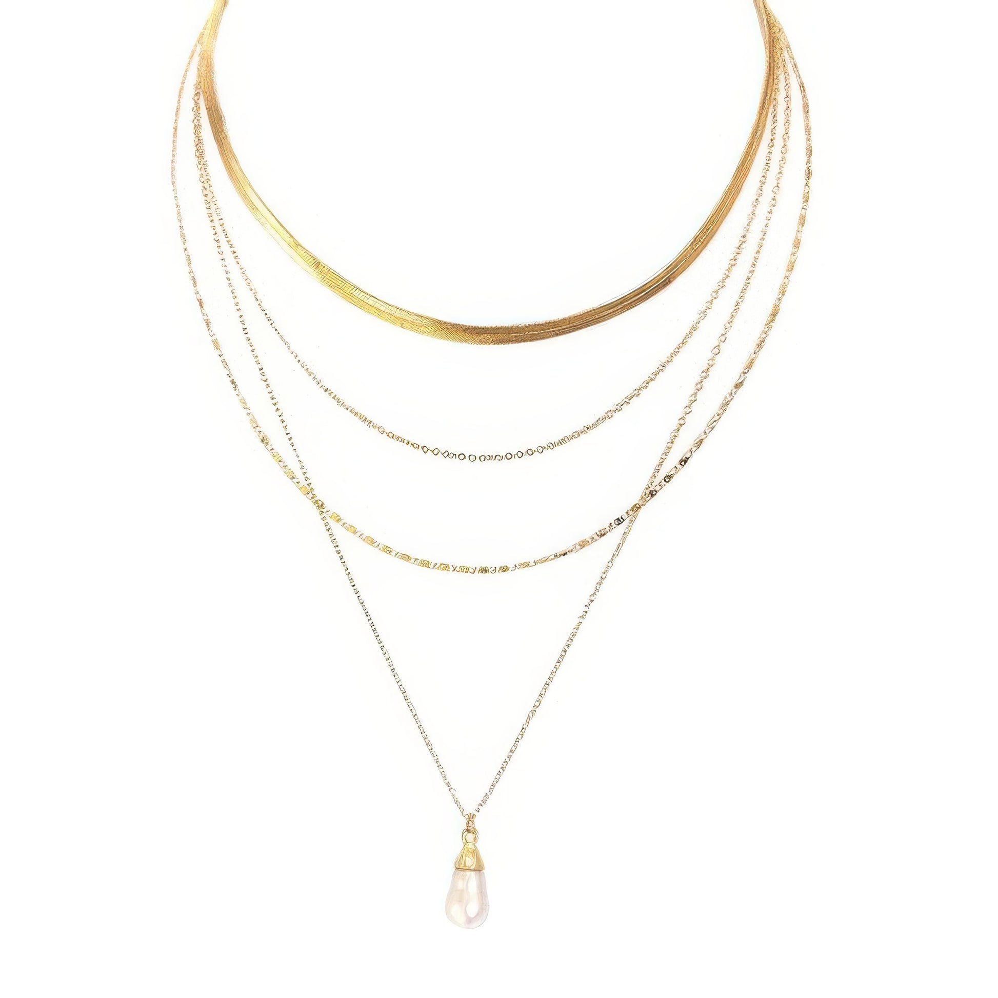 Multi-strand Baroque Pearl Pendant Necklace