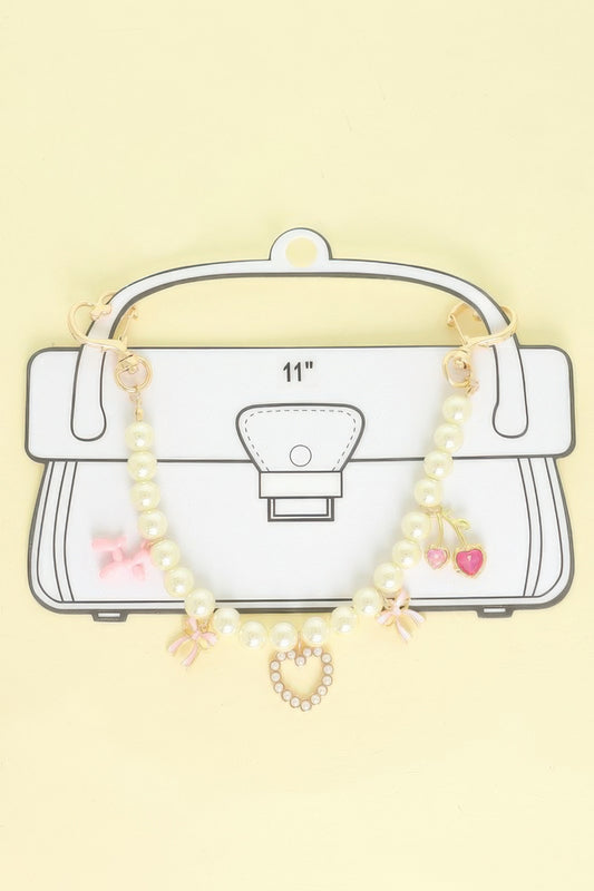 Whimsical Theme Pearl Bag Charm Chain
