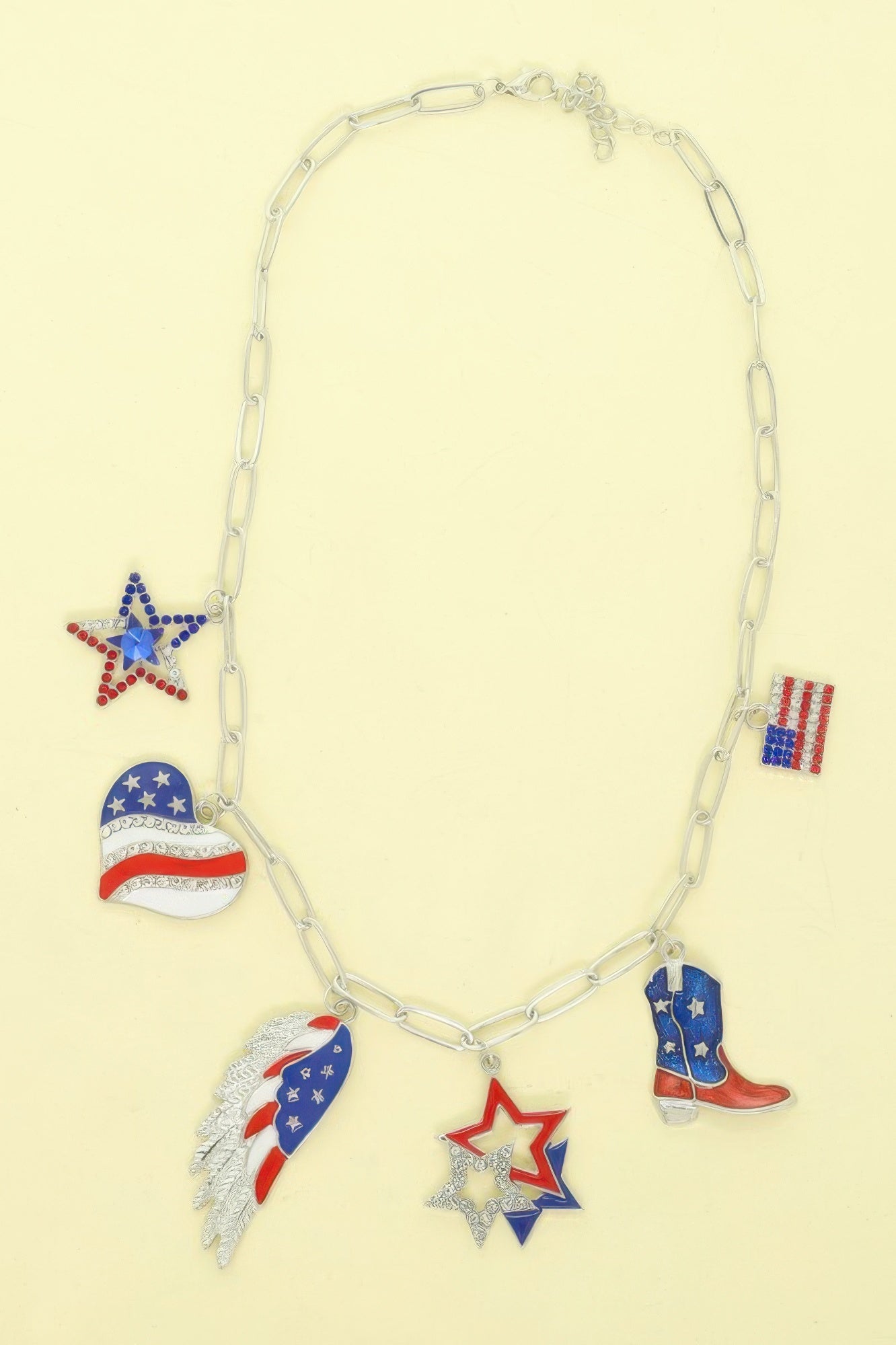 Usa Theme Multi-charm Necklace