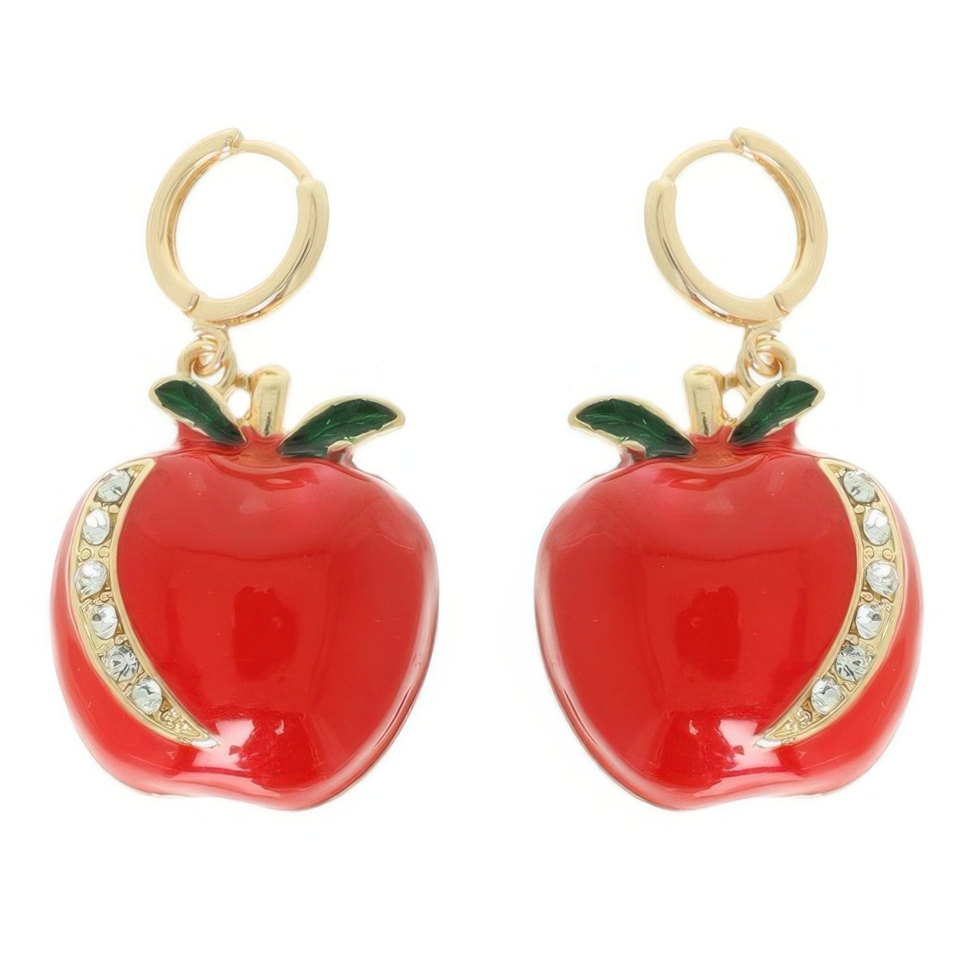Red Apple Hoop Earrings