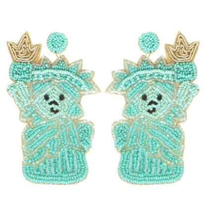 The Statue Of Liberty Beaded Earrings