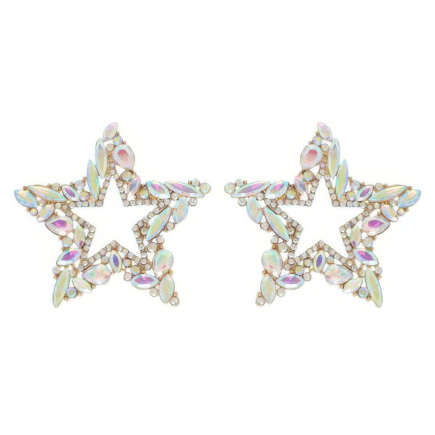 Rhinestone Channel Set Inlay Star Earrings