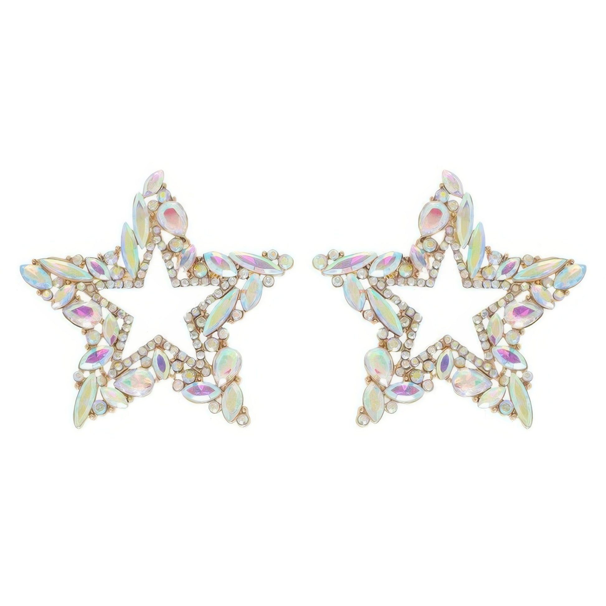 Rhinestone Channel Set Inlay Star Earrings