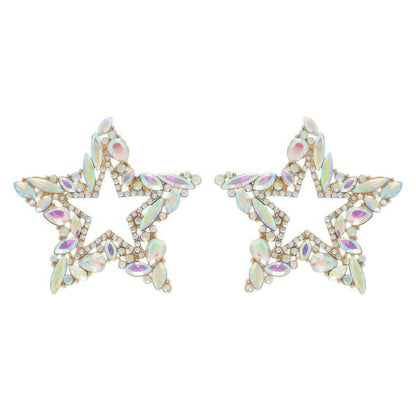 Rhinestone Channel Set Inlay Star Earrings