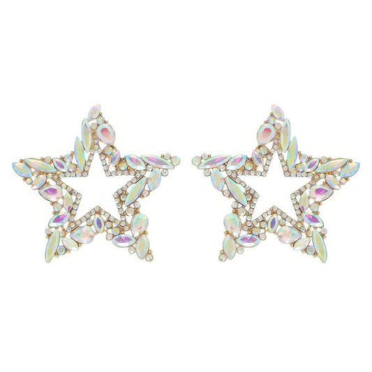Rhinestone Channel Set Inlay Star Earrings