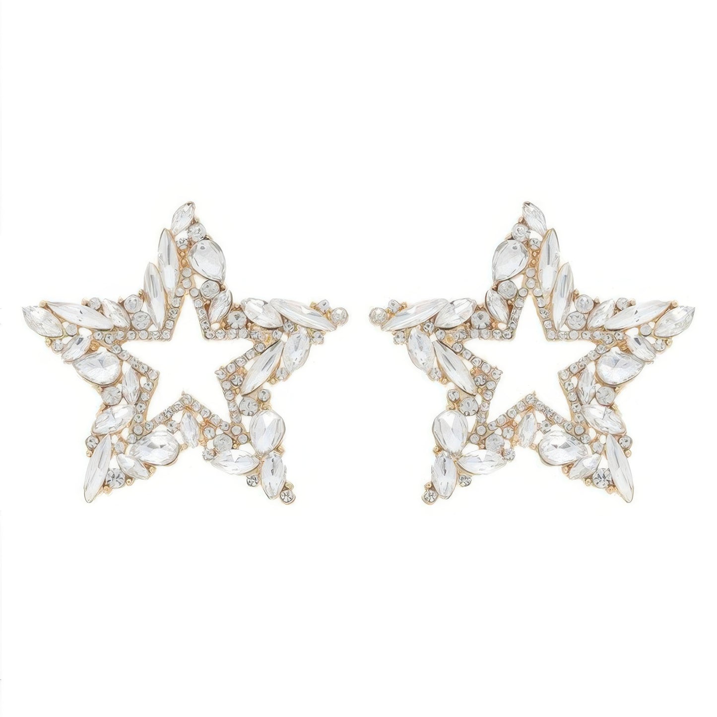 Rhinestone Channel Set Inlay Star Earrings