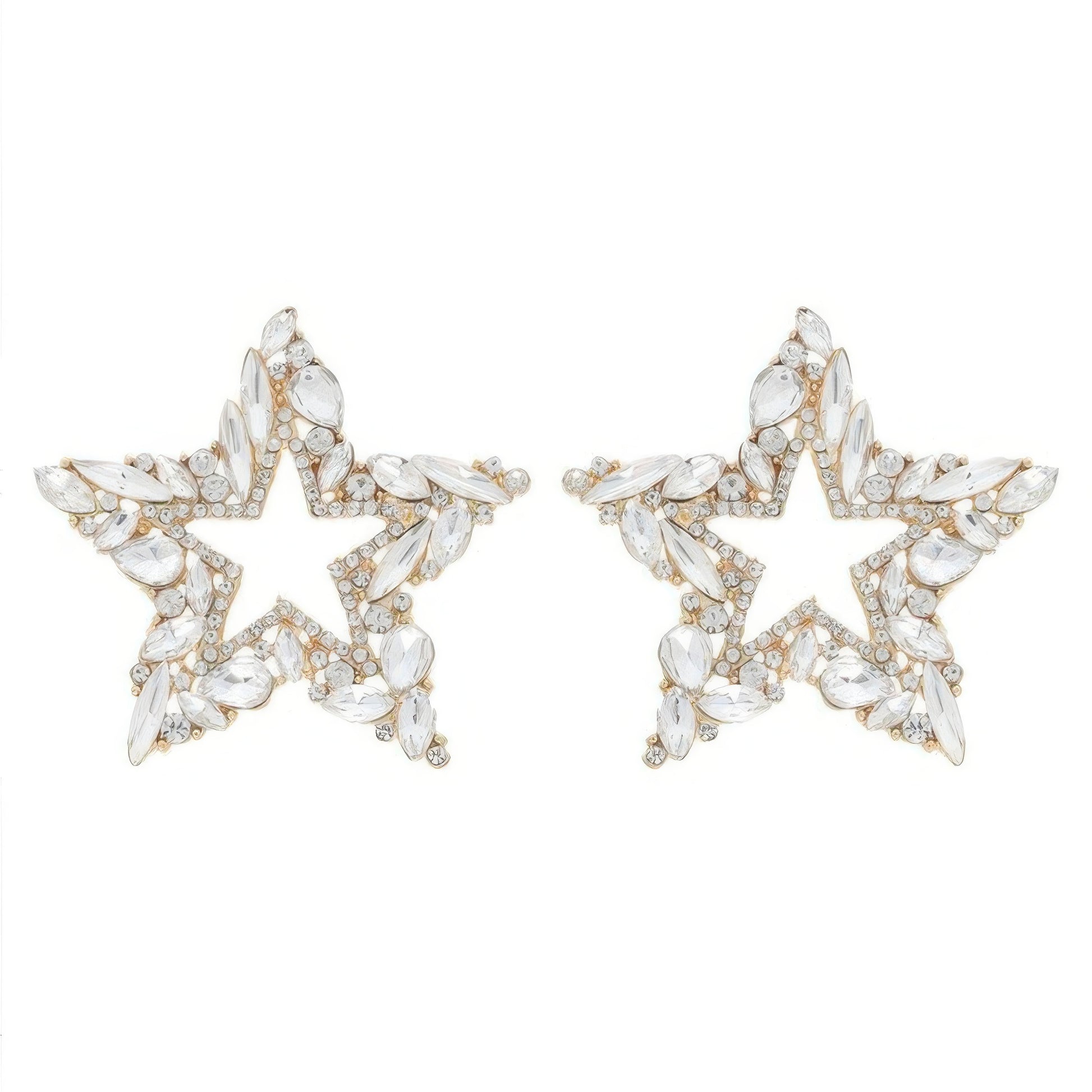 Rhinestone Channel Set Inlay Star Earrings