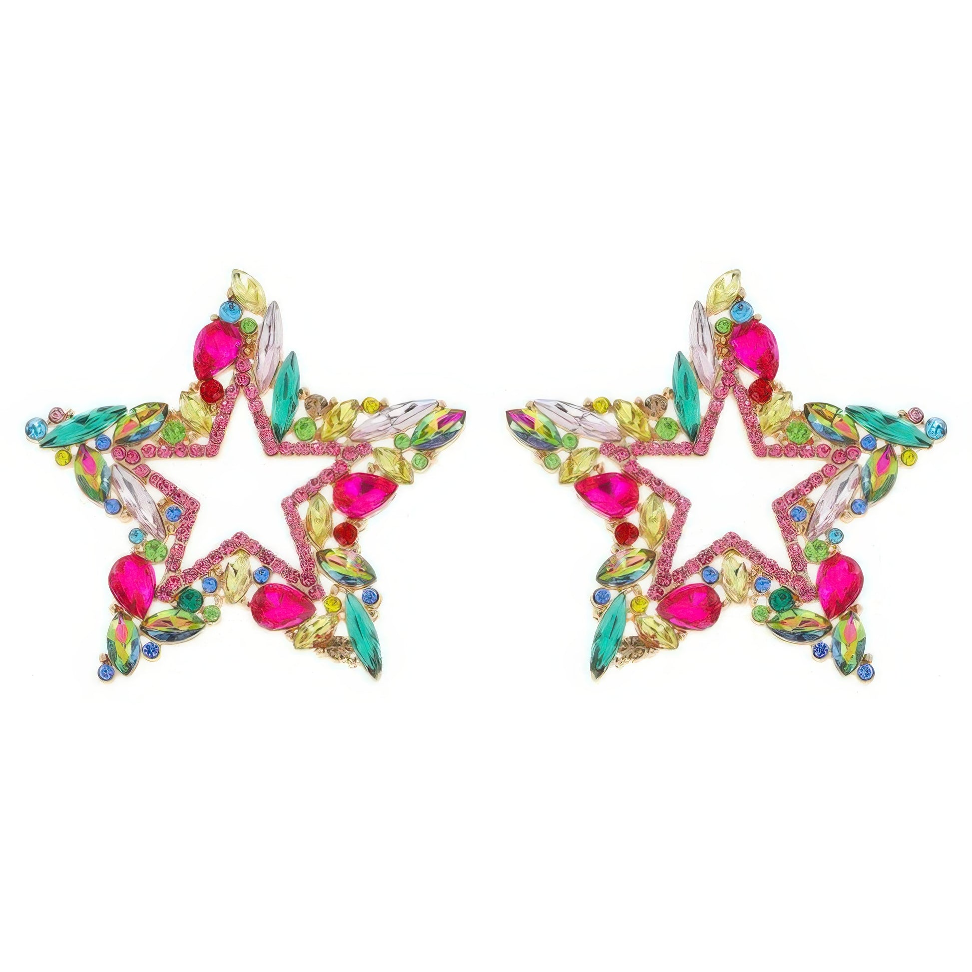 Rhinestone Channel Set Inlay Star Earrings