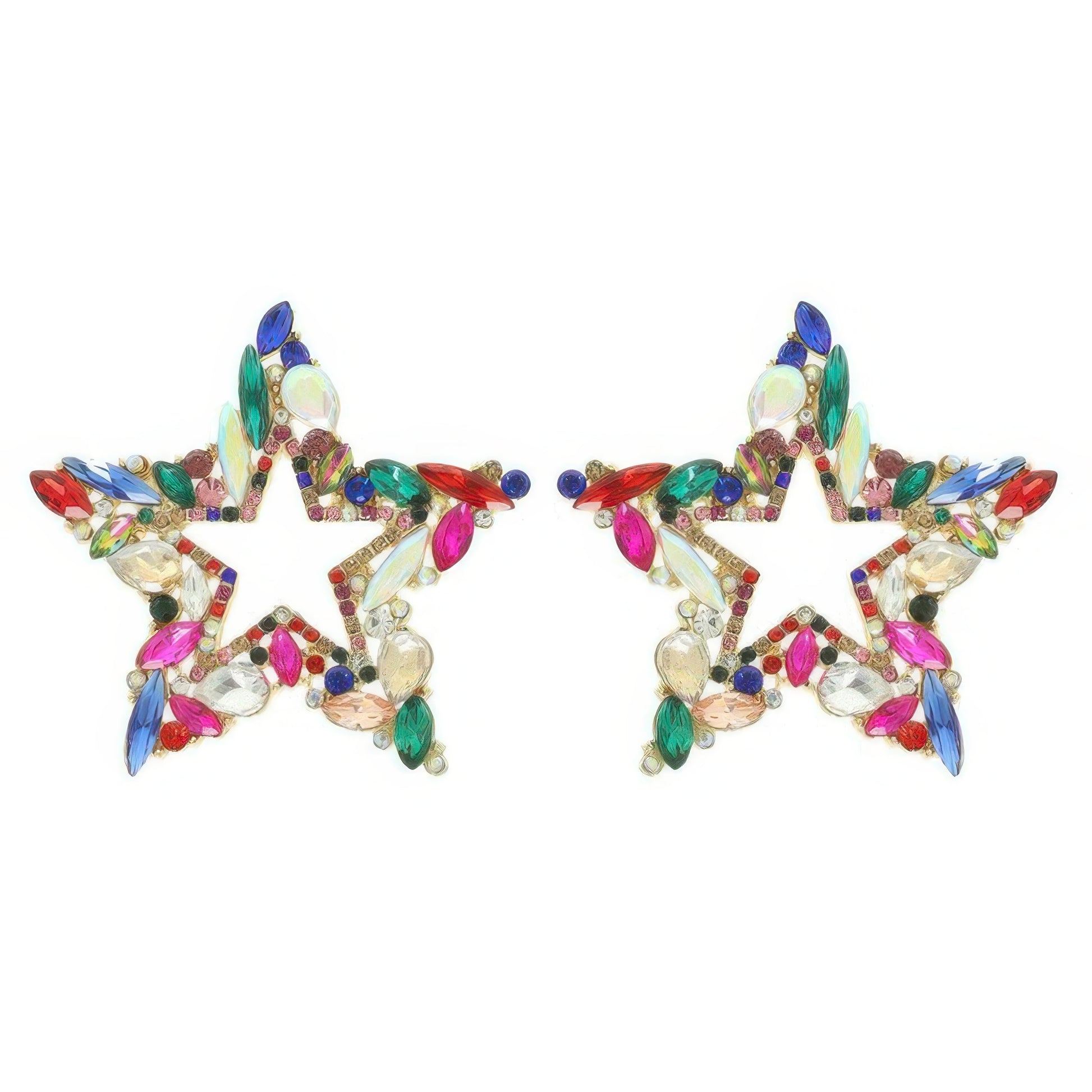 Rhinestone Channel Set Inlay Star Earrings