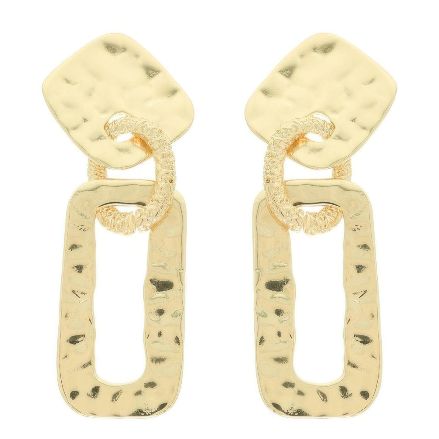 Hammered Geometric Door Knocker Post Earrings
