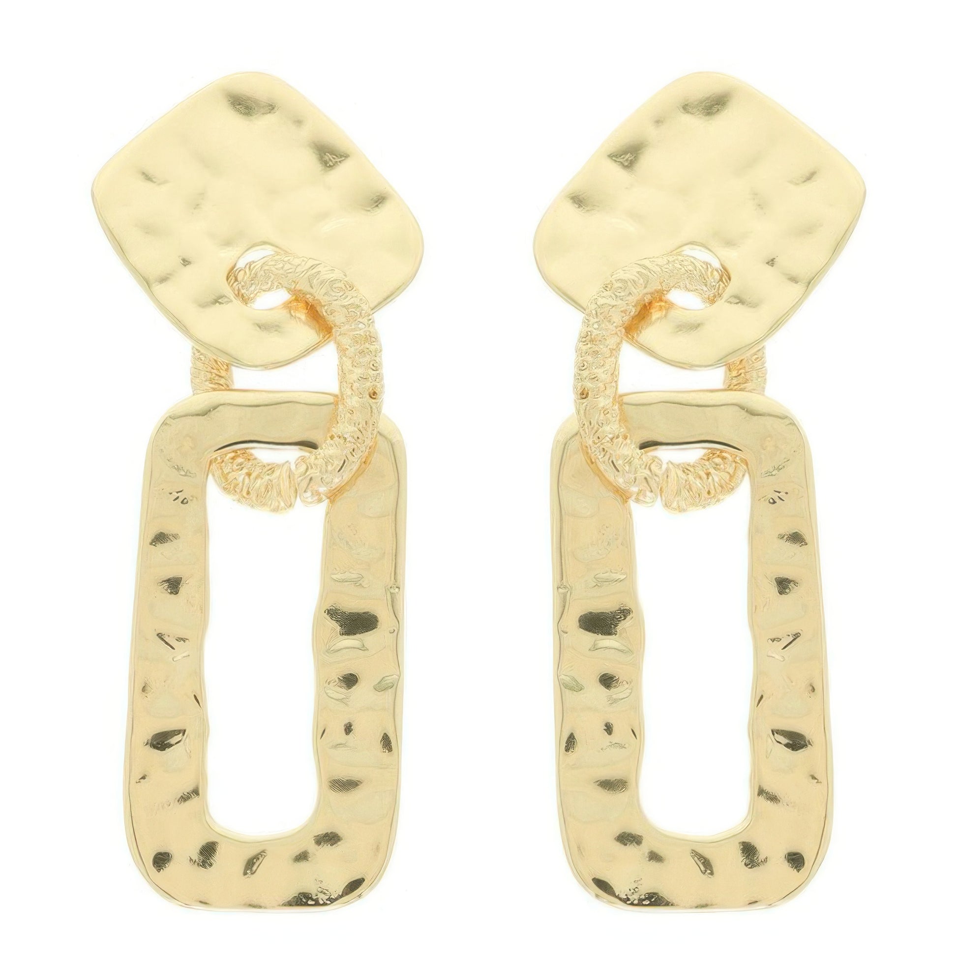 Hammered Geometric Door Knocker Post Earrings
