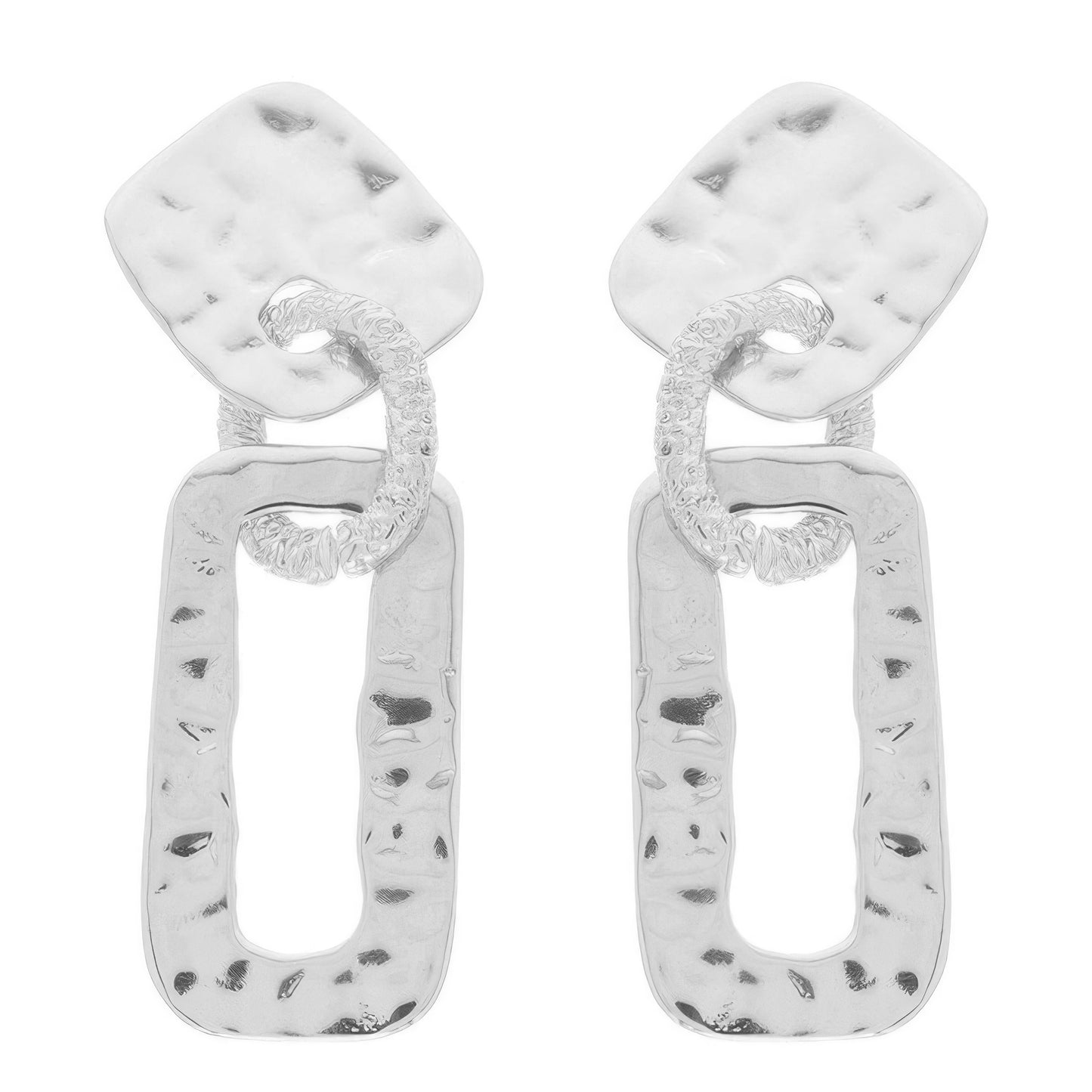 Hammered Geometric Door Knocker Post Earrings