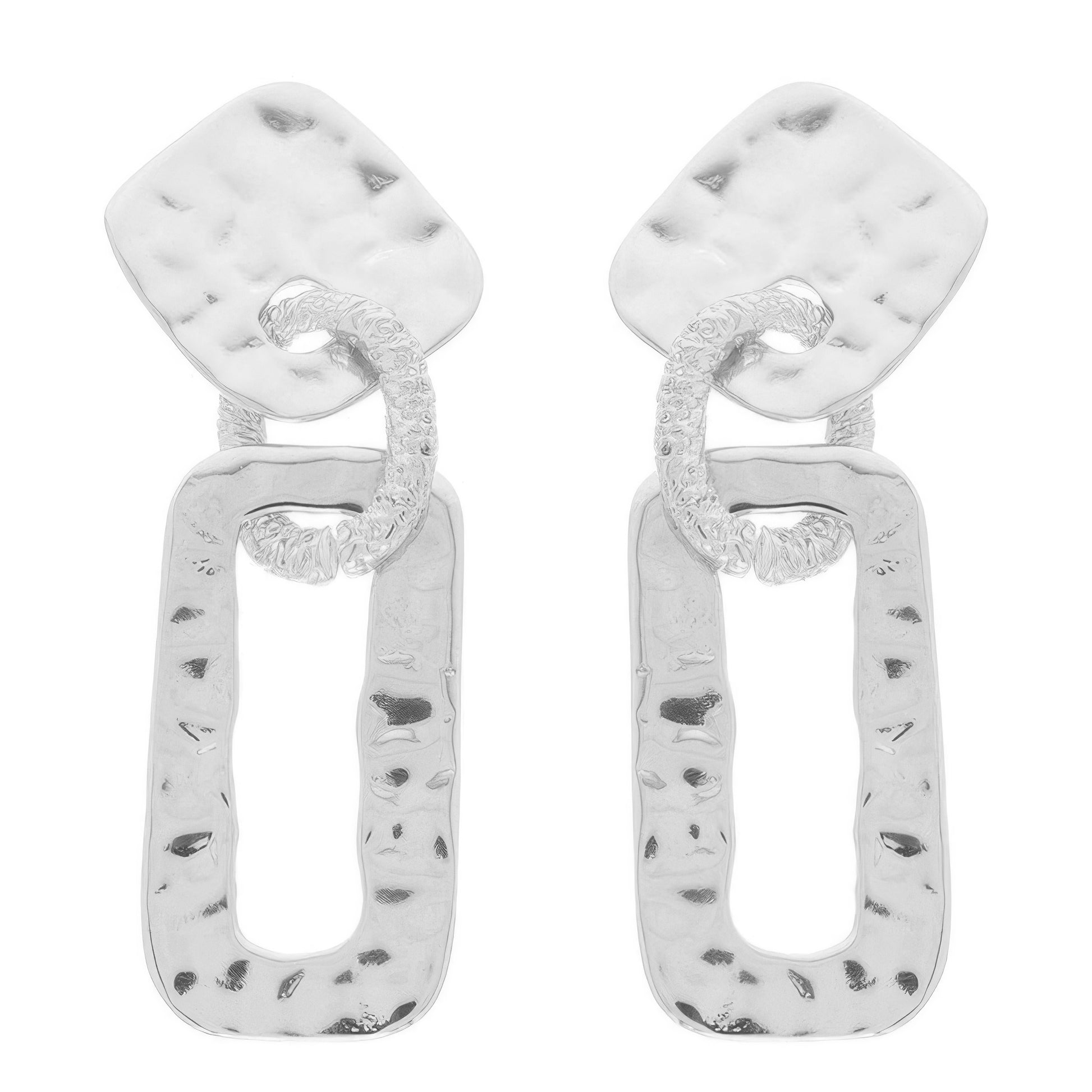 Hammered Geometric Door Knocker Post Earrings