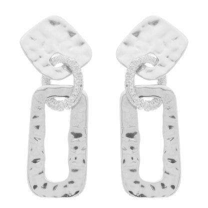 Hammered Geometric Door Knocker Post Earrings