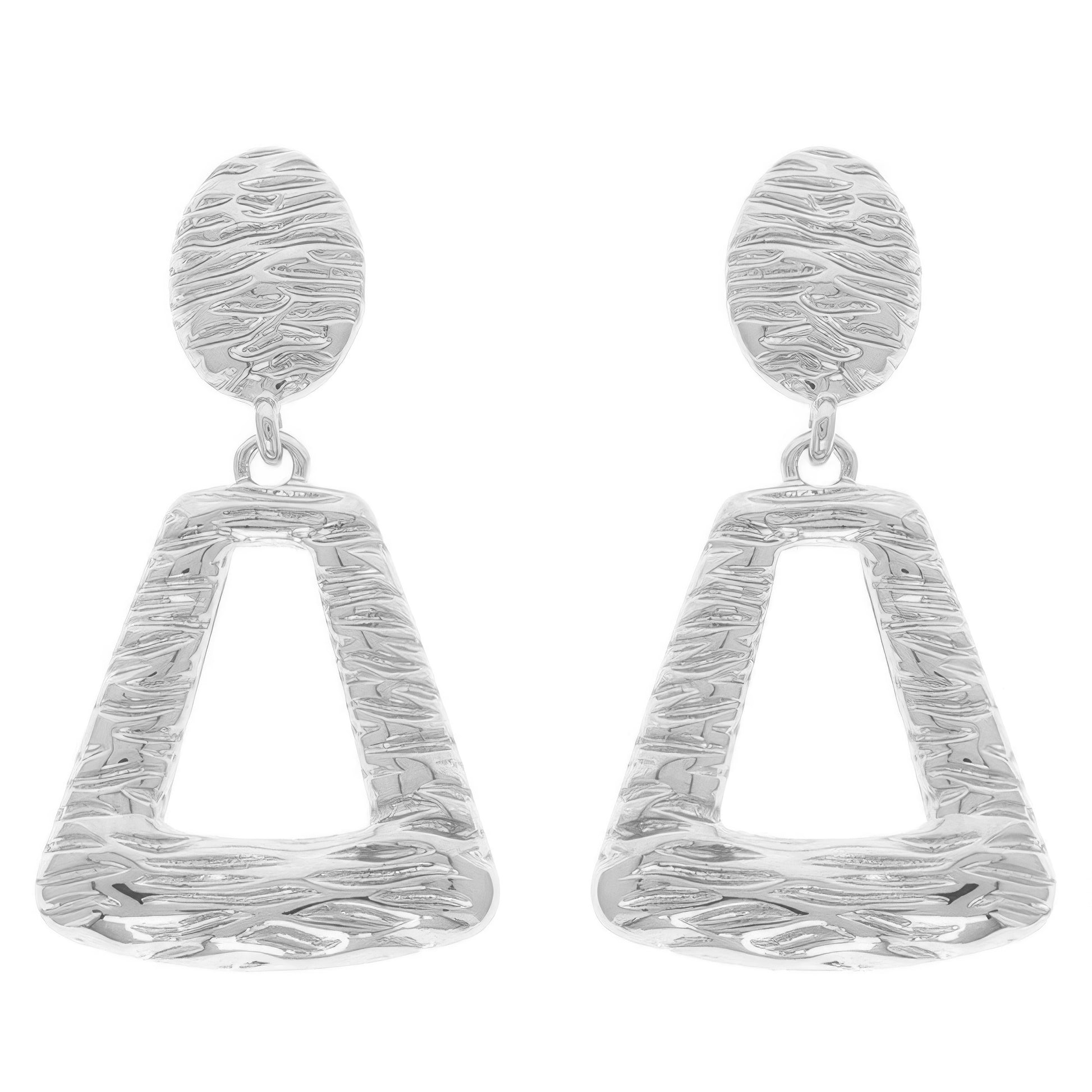 Rough Finish Door Knocker Post Earrings