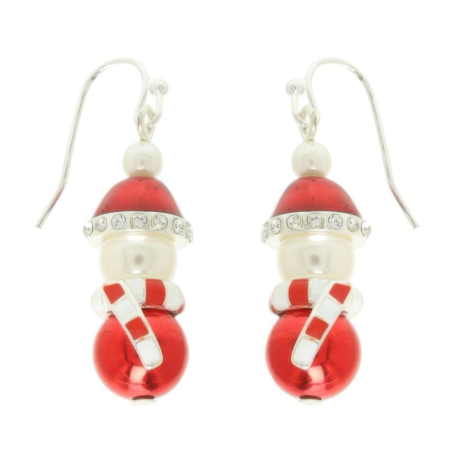 Christmas Enamel Santa Bell Dangle Earrings