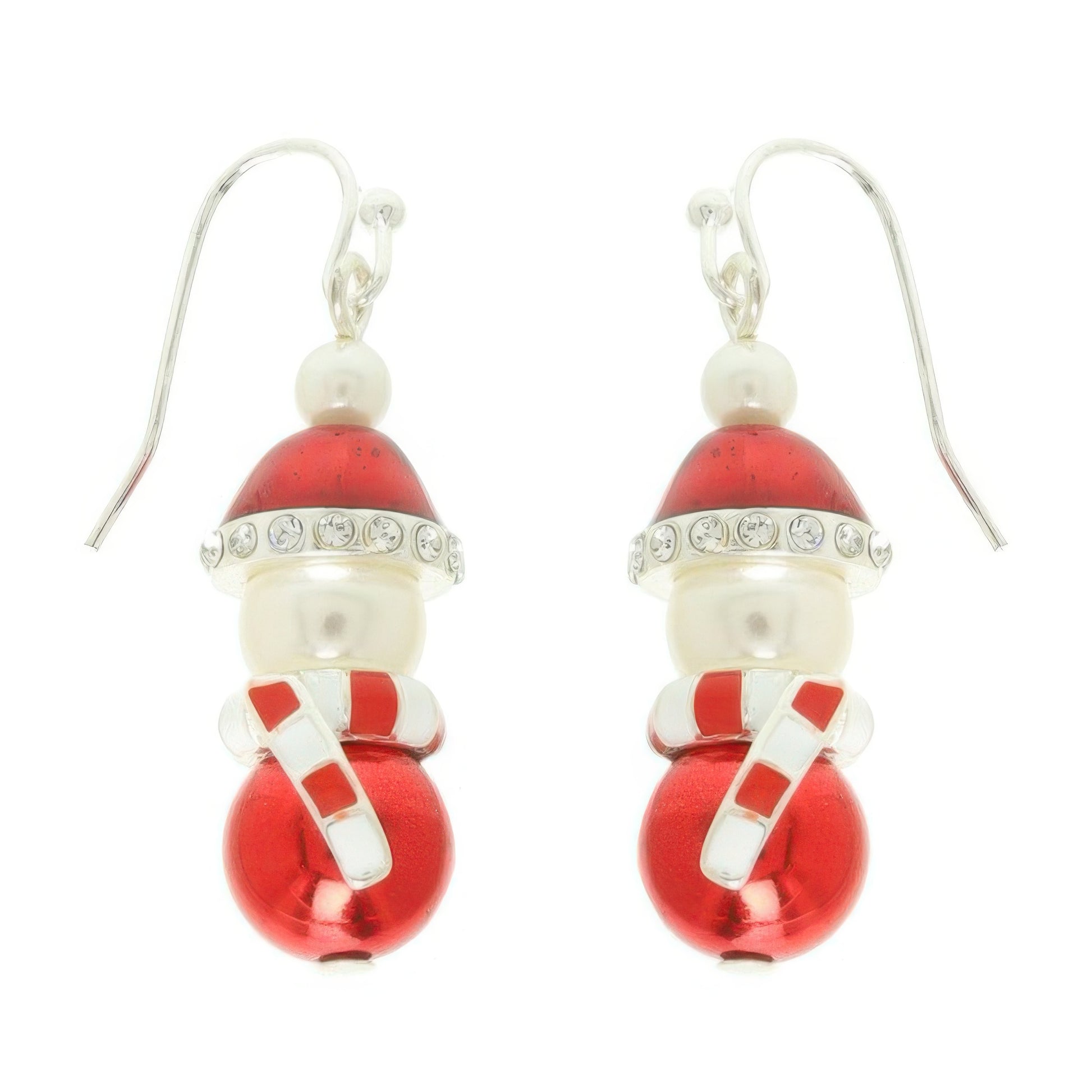 Christmas Enamel Santa Bell Dangle Earrings