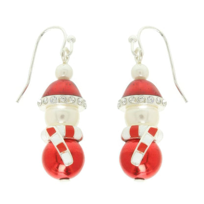 Christmas Enamel Santa Bell Dangle Earrings
