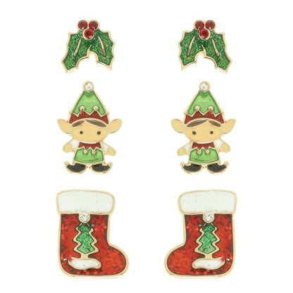Christmas Theme Assorted Multi Pair Earring Set