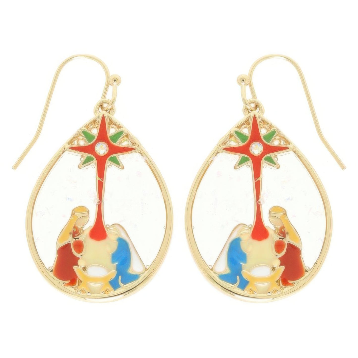 Christmas Nativity Theme Teardrop Earrings