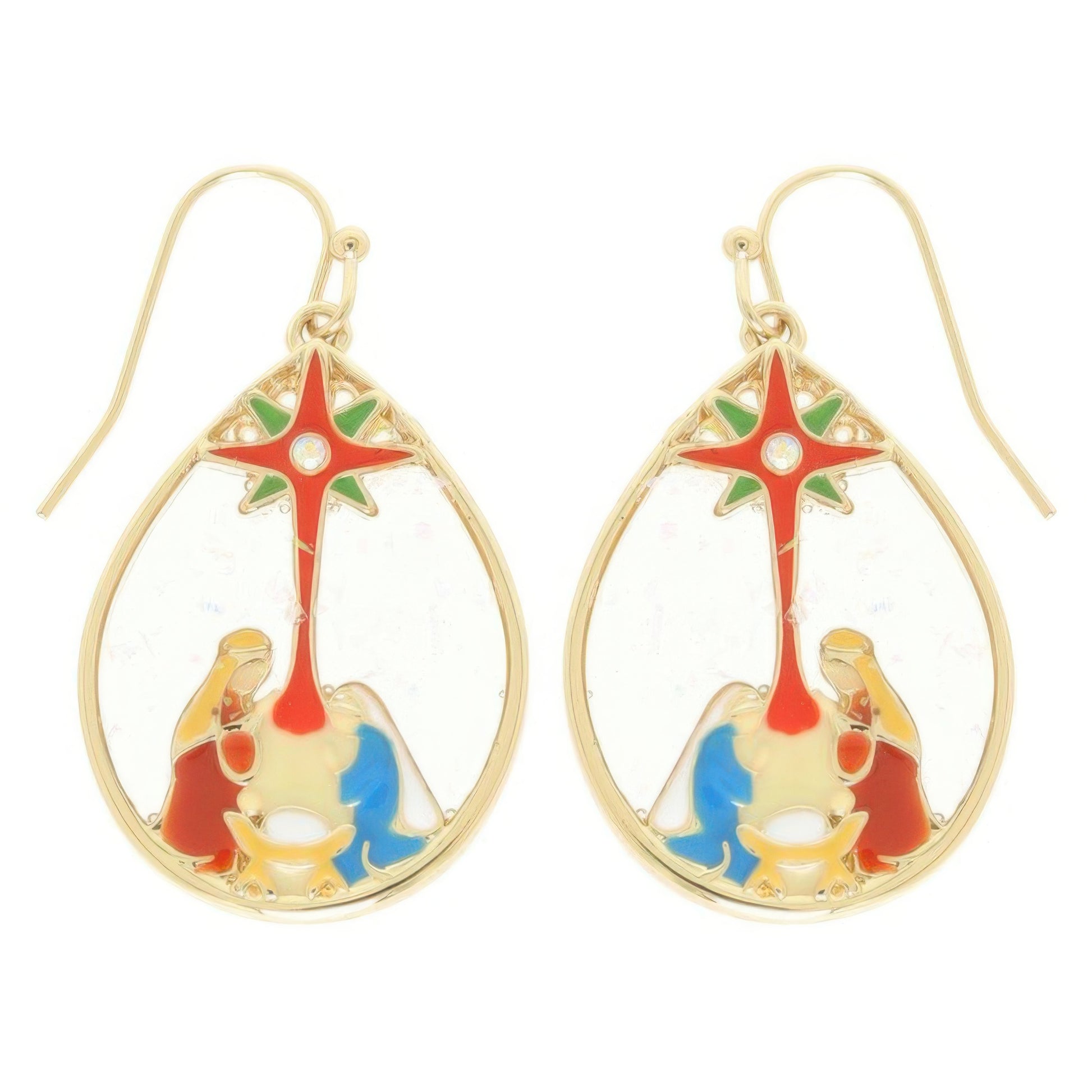 Christmas Nativity Theme Teardrop Earrings