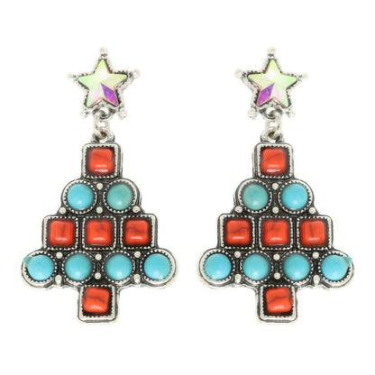 Western Christmas Tree Post Earrings
