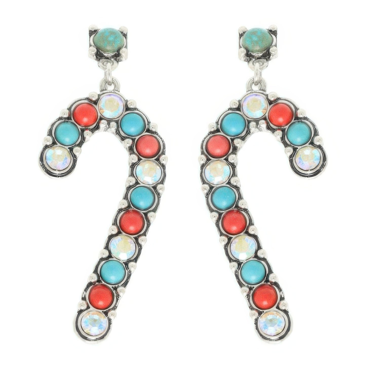 Western Christmas Candy Cane Post Earrings