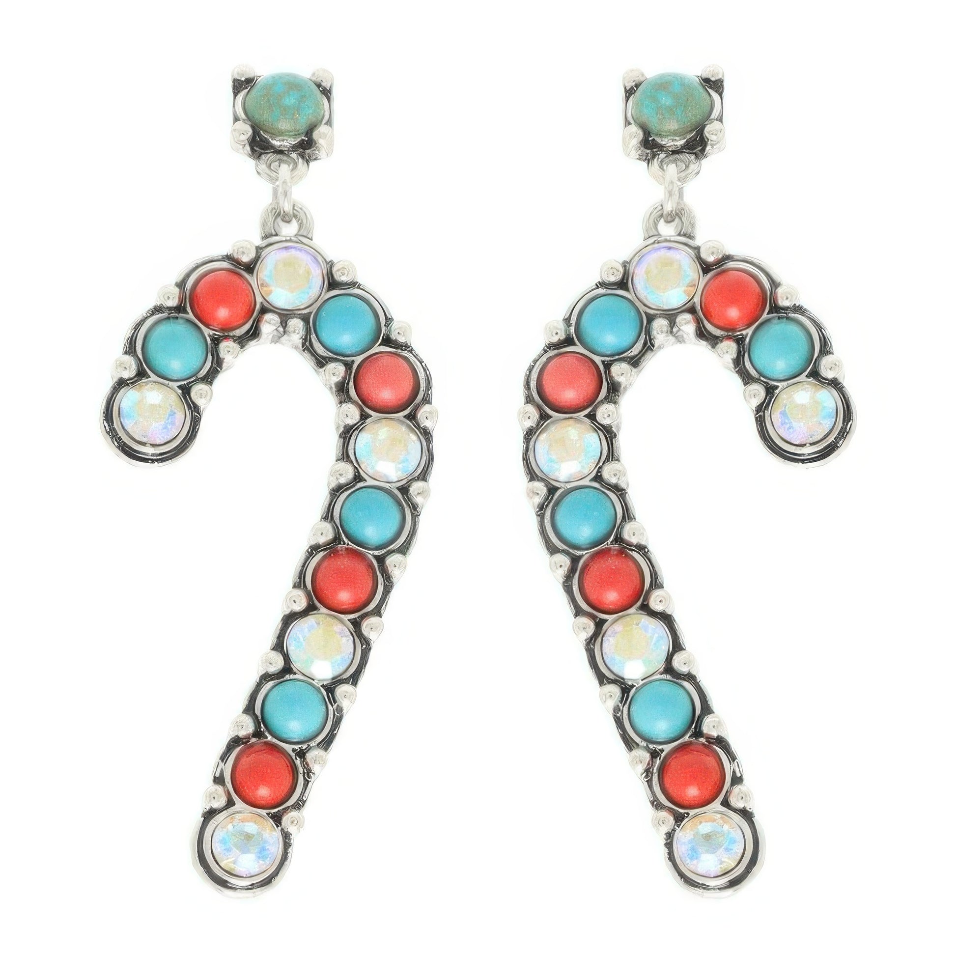 Western Christmas Candy Cane Post Earrings