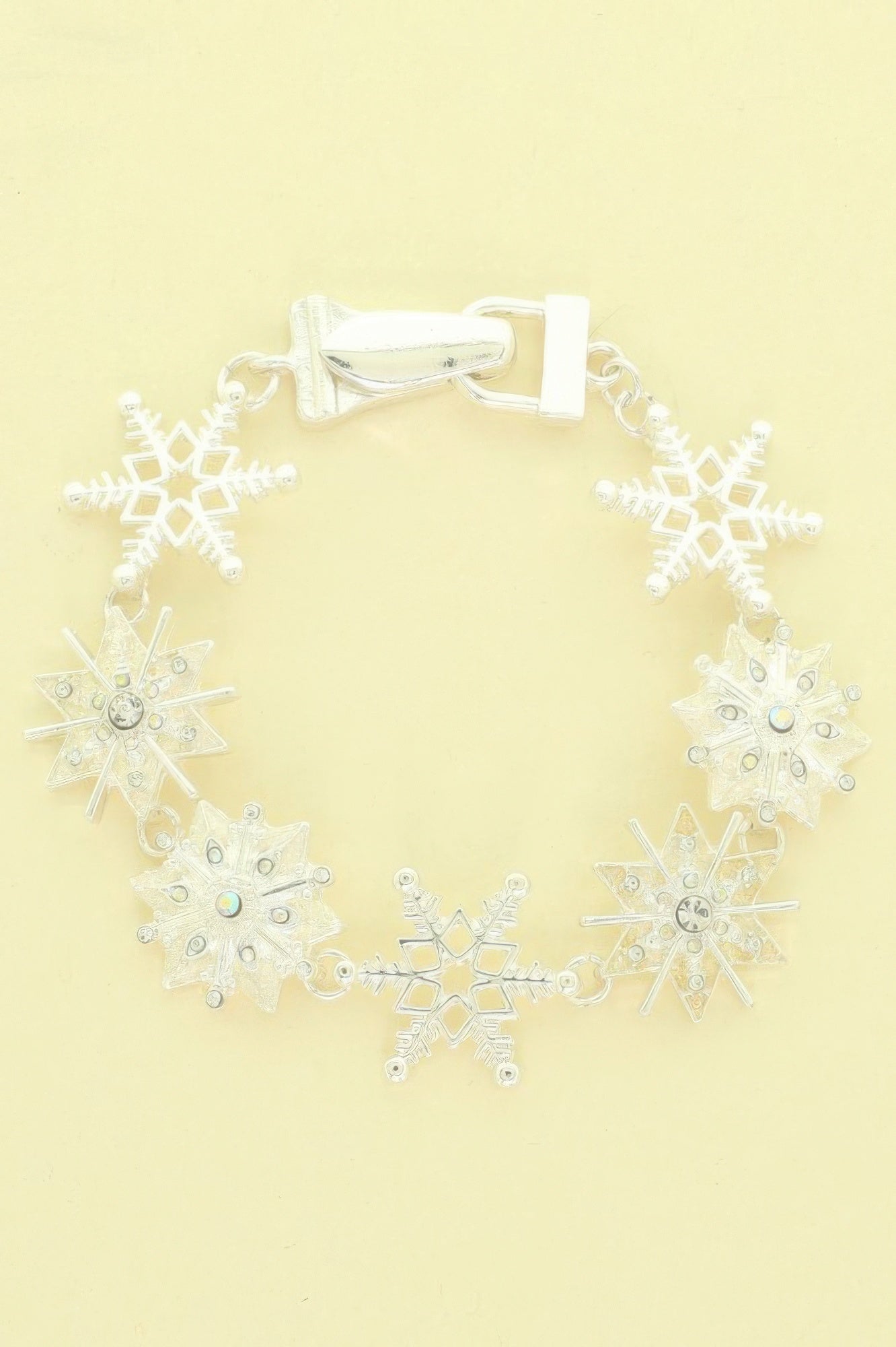 Christmas Enamel Snowflake Magnetic Bracelet