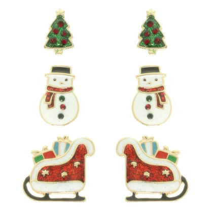 Christmas Theme Assorted Multi Pair Earring Set