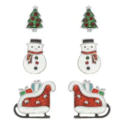 Christmas Theme Assorted Multi Pair Earring Set