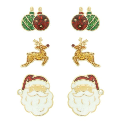 Christmas Theme Assorted Multi Pair Earring Set