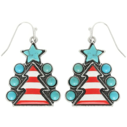 Western Christmas Tree Post Earrings
