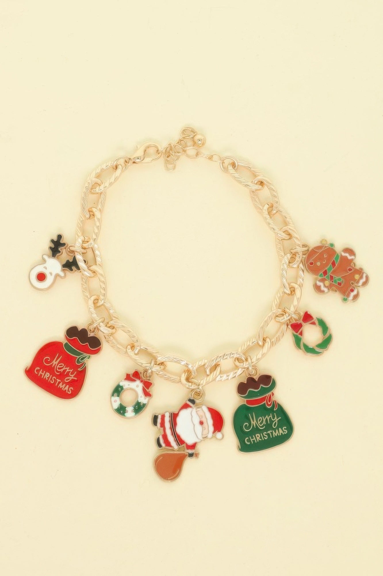 Christmas Theme Enamel Charm Bracelet