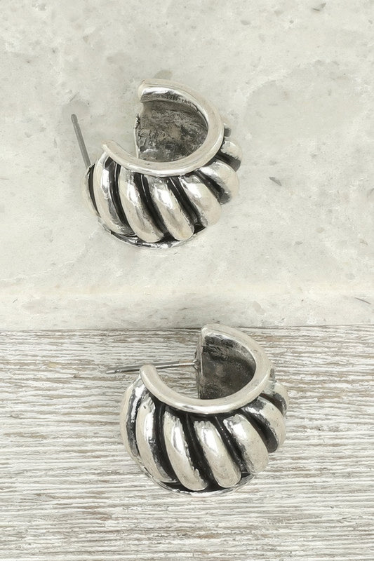 Western Bubble Huggie Hoop Earrings