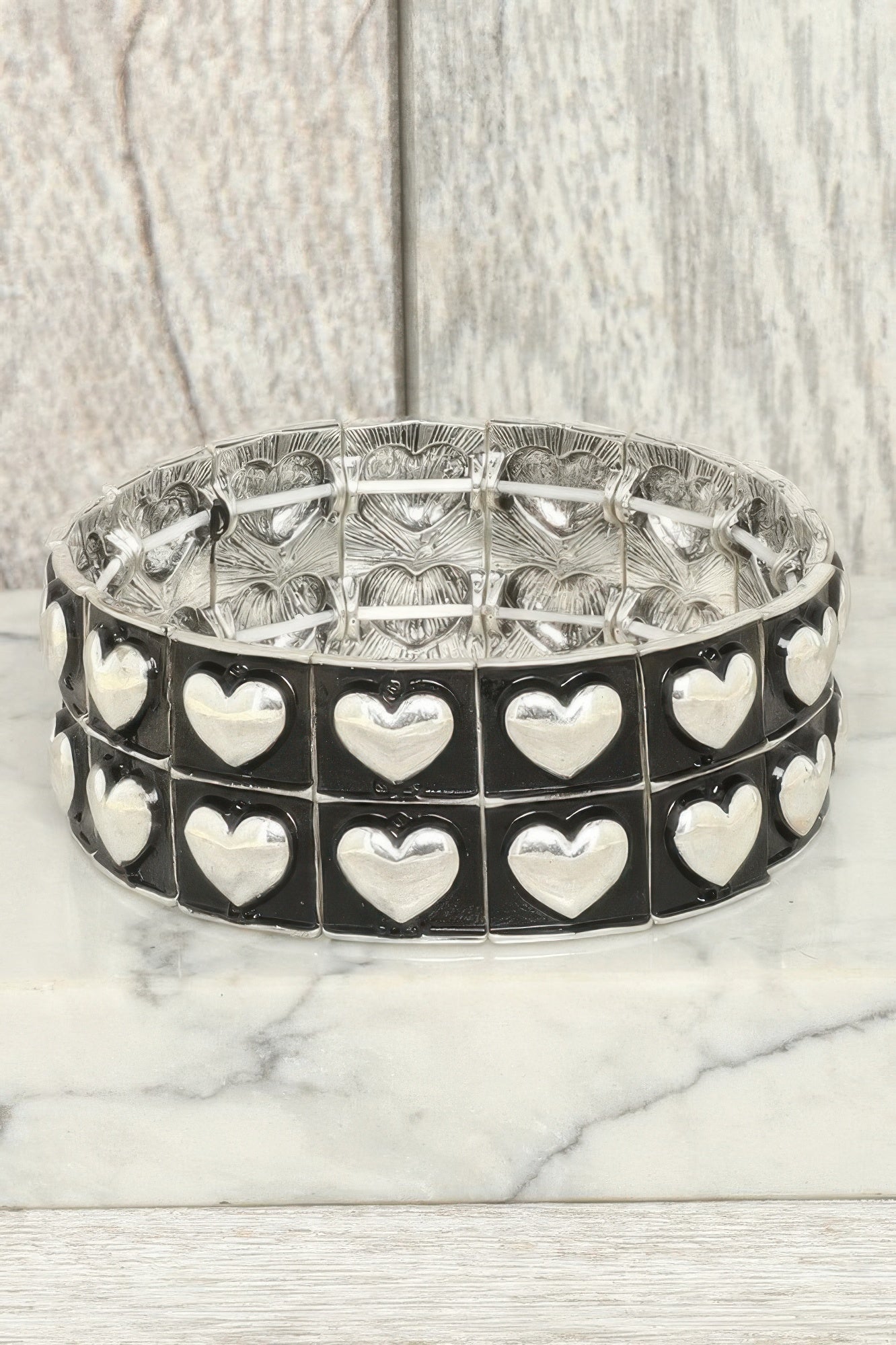 Western Bubble Heart Beaded Bracelet