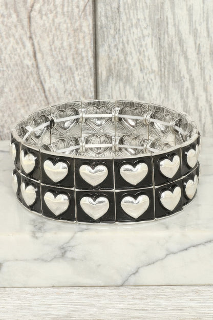 Western Bubble Heart Beaded Bracelet
