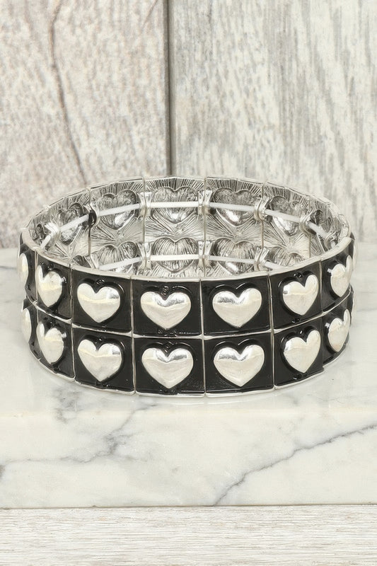 Western Bubble Heart Beaded Bracelet