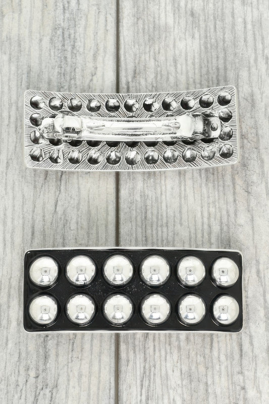 Western Bubble Patterned Hair Barrette Clip
