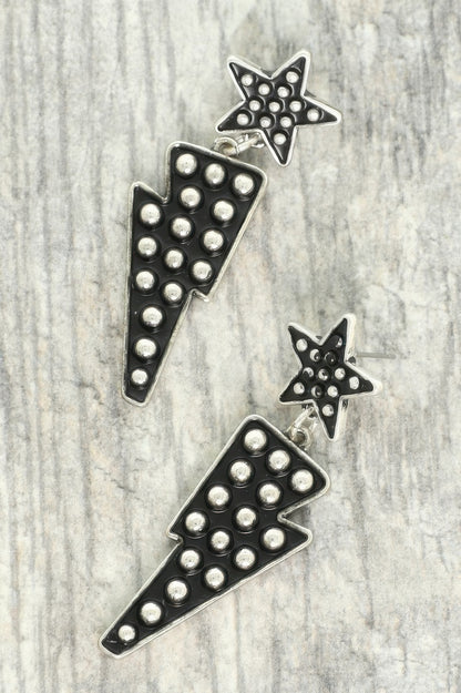 Western Bubble Thunder Post Dangle Earrings