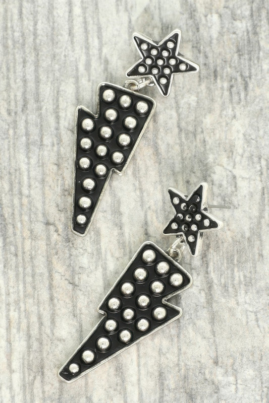Western Bubble Thunder Post Dangle Earrings